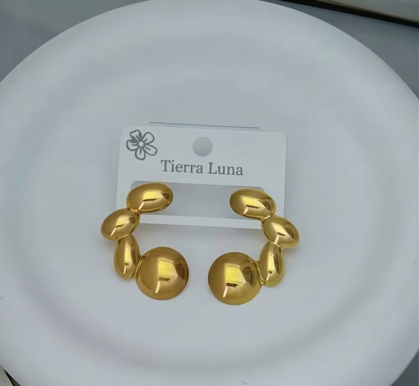Сережки Tierra Luna "Gold Abstract Pebble"