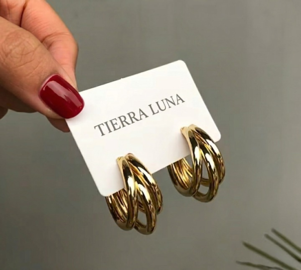 Сережки Tierra Luna "Gold Cosmic Rings"
