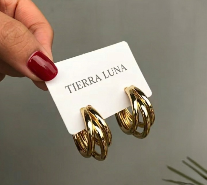 Сережки Tierra Luna "Gold Cosmic Rings"