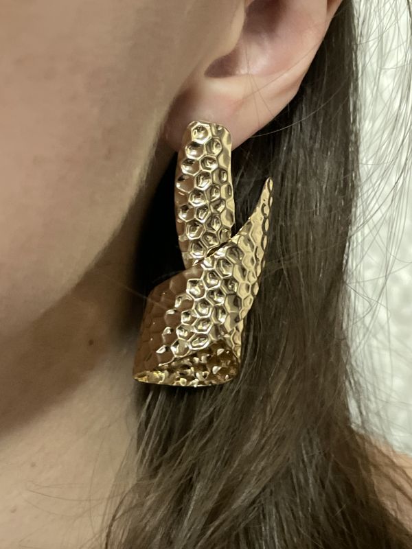 Сережки Tierra Luna “Twisted Hammered Gold”