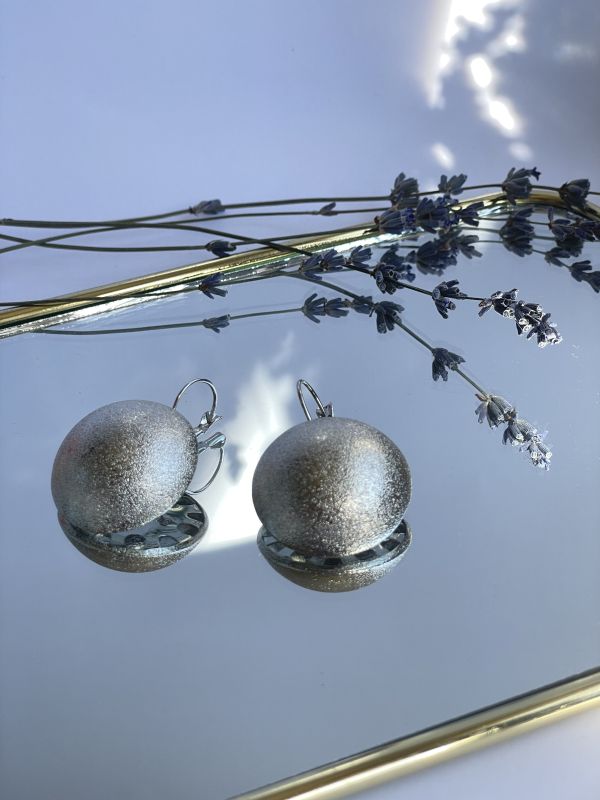 Сережки Tierra Luna "Silver Satin Domes"