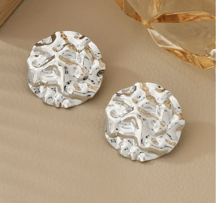 Сережки Tierra Luna "Silver Crumple Hoops"