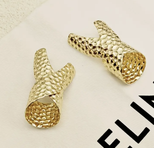 Сережки Tierra Luna “Twisted Hammered Gold”
