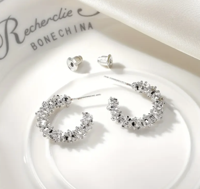 Сережки Tierra Luna “Glam Clustered Silver”