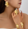Набір прикрас Tierra Luna "Gold Flowers Set" (браслет, сережки та каблучка)
