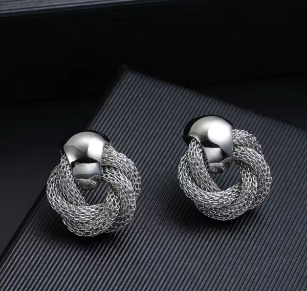 Сережки Tierra Luna “Silver Braided Circle”