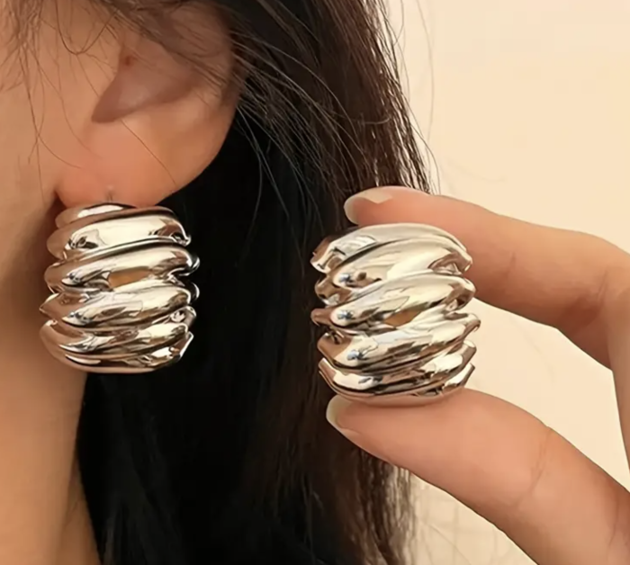 Сережки Tierra Luna “Silver Chunky Ripple”