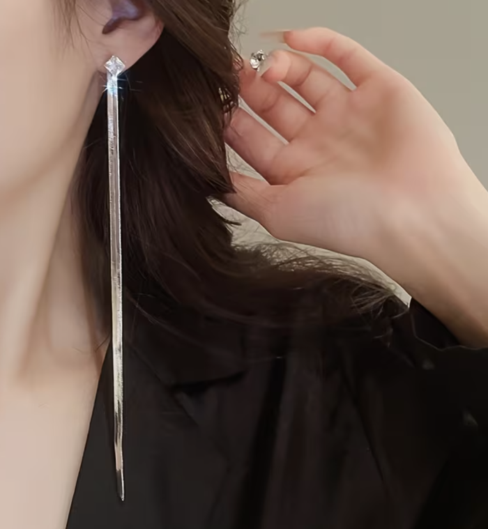 Сережки Tierra Luna “Elegant Slim Silver Drop”