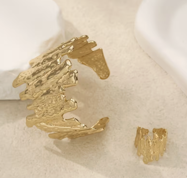 Набір прикрас Tierra Luna "Liquid Gold Cuff & Ring Duo" (браслет та каблучка)