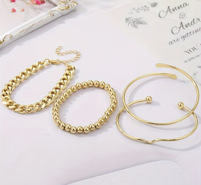 Браслети Tierra Luna “Organic Gold Set”(4 шт. в наборі)