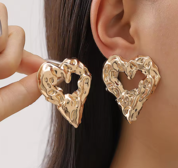 Сережки Tierra Luna "Gold Crumpled Heart"