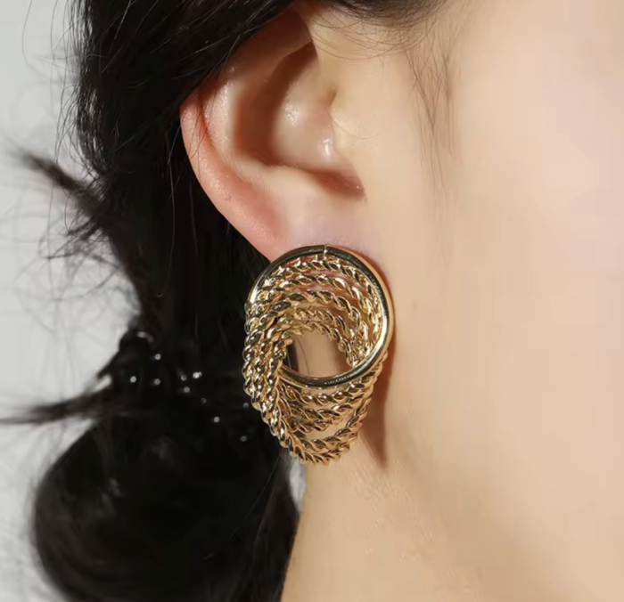 Сережки Tierra Luna "Gold Circular Rope"