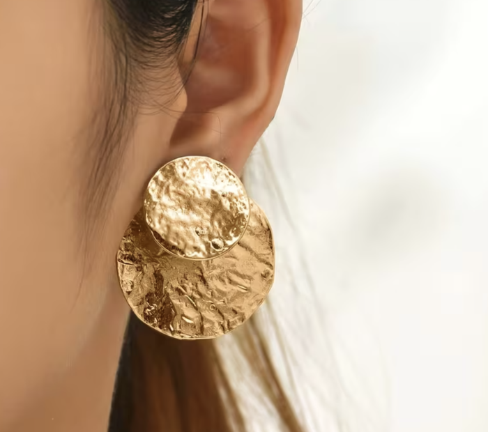 Сережки Tierra Luna "Double Crumpled Circles"