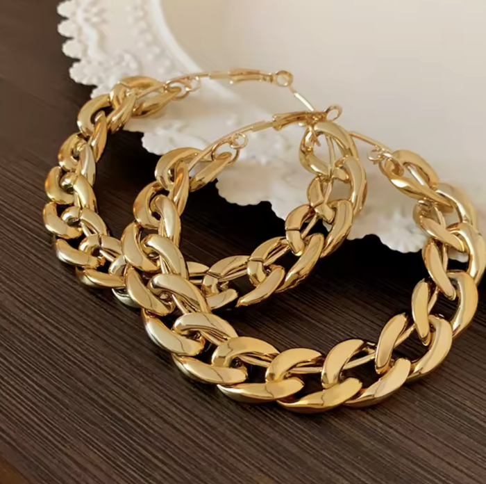 Сережки Tierra Luna "Gold Circular Big Chain"