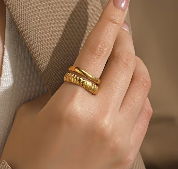 Каблучка Tierra Luna "Gold Dual Texture"