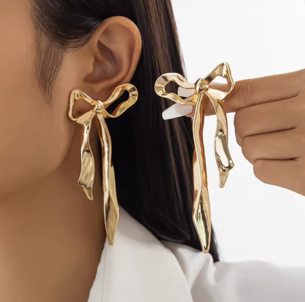 Сережки Tierra Luna "Gold Big Bow"