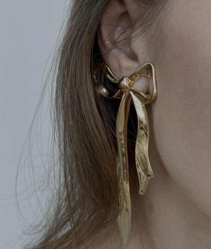 Сережки Tierra Luna "Gold Big Bow"