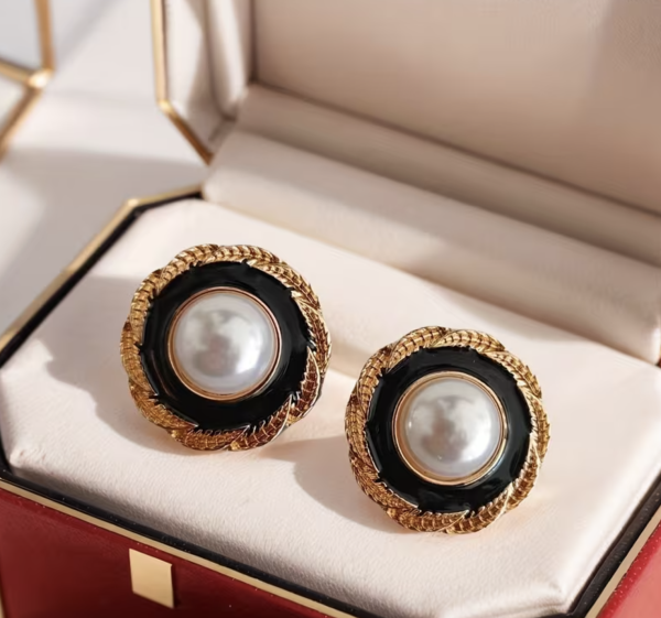 Сережки Tierra Luna “Noir Pearl Bloom”