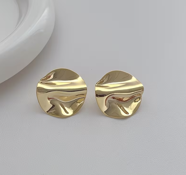 Сережки Tierra Luna "Gold Abstract Mirror"