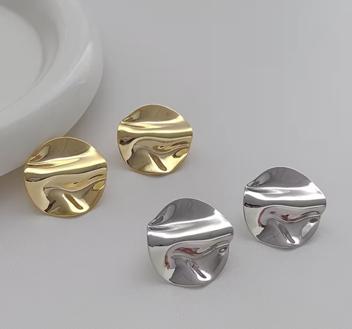 Сережки Tierra Luna "Gold Abstract Mirror"