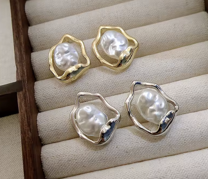 Сережки Tierra Luna "Silver Ethereal Pearl"