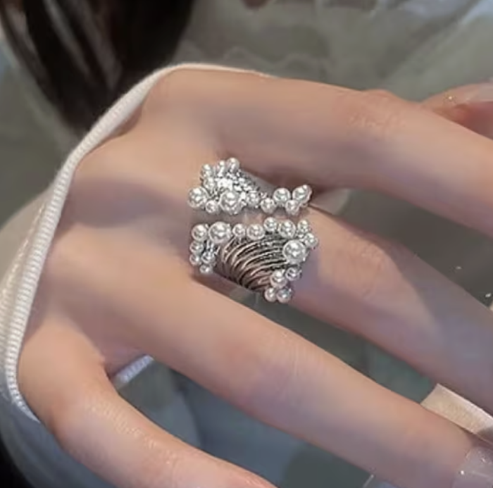 Каблучка Tierra Luna "Silver Fluid Pearl"