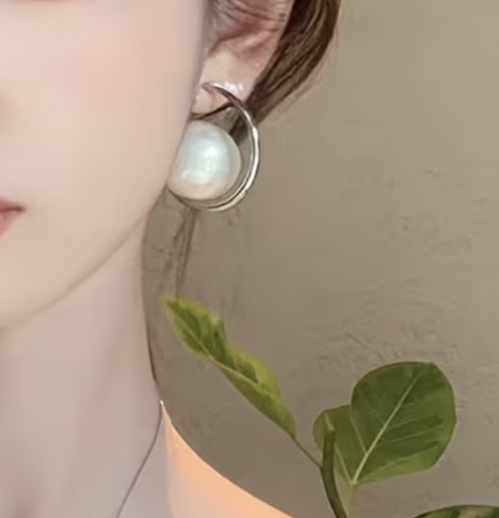 Сережки Tierra Luna “Big Pearl Silver”