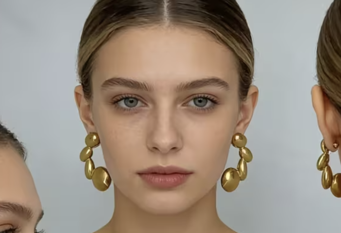 Сережки Tierra Luna "Gold Abstract Pebble"