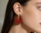 Сережки Tierra Luna "Gold Crescent Red"